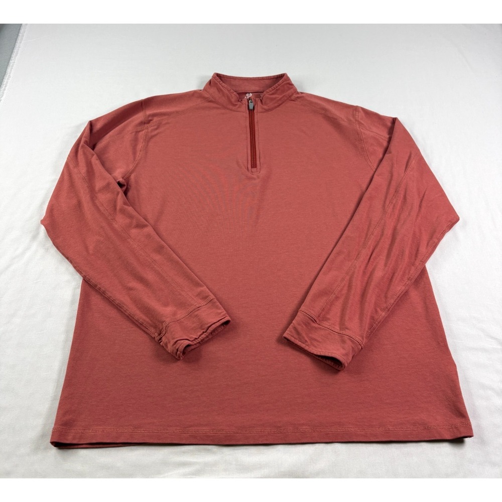 Tasc Shirt Mens Large Red Carrollton 1/4 Zip Performance Bamboo Pullover Golf